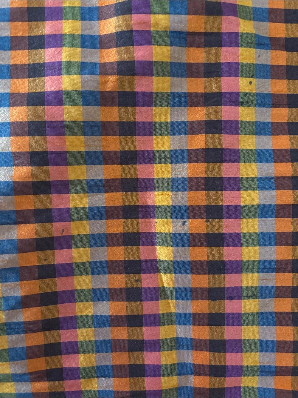 Plaid Orange/Yellow/Black 96” Round Tablecloth